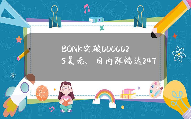 BONK突破0.000025美元，日內漲幅達24.7%